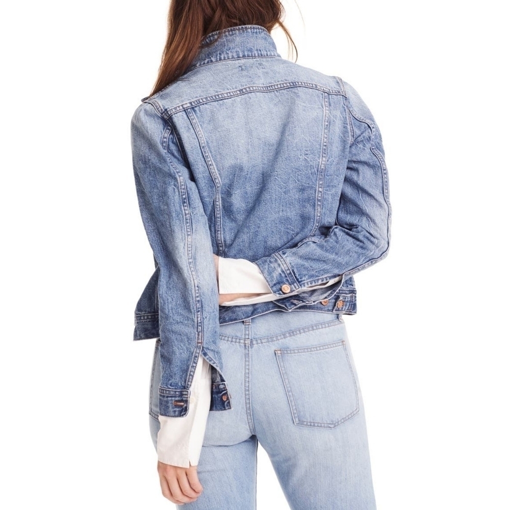 J.Crew Indigo Jean Denim Ripped Style Jacket - Picture 2 of 16